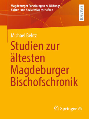 cover image of Studien zur ältesten Magdeburger Bischofschronik